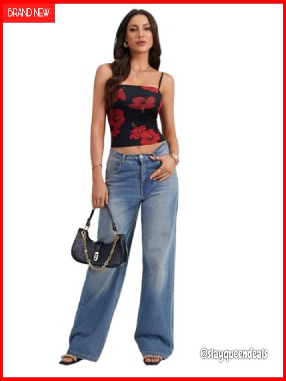 Floral Mesh Sleeveless Spaghetti Strap Y2K Going Out Crop Top Cami - Picture 6 of 6